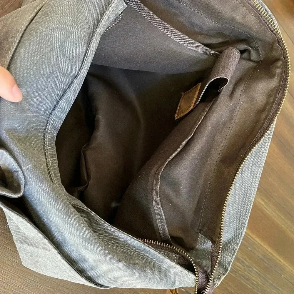 Woven canvas messenger bag
